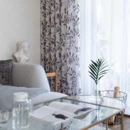 Rideau Imprimé Botanique Sur Mesure En Tulle Transparent Pour Salon Et Chambre À Coucher