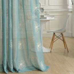 Rideaux En Voile Transparent Brodés À Fleurs, Tulle Décoratif Pour Salon