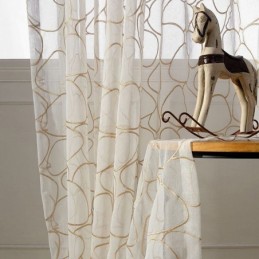 Rideau En Tulle Brodé Moderne Sur Mesure, Voile Transparent Pour Salon