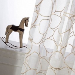 Rideau En Tulle Brodé Moderne Sur Mesure, Voile Transparent Pour Salon