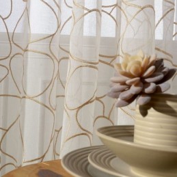 Rideau En Tulle Brodé Moderne Sur Mesure, Voile Transparent Pour Salon