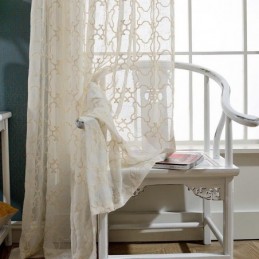 Rideau Brodé Nordique Sur Mesure En Coton Transparent Pour Salon Et Chambre À Coucher