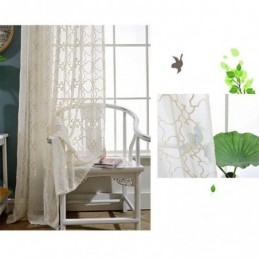 Rideau Brodé Nordique Sur Mesure En Coton Transparent Pour Salon Et Chambre À Coucher