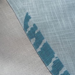 Rideau Occultant À Motif De Feuilles Bleues, Sur Mesure, Moderne Et Minimaliste.