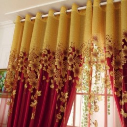 Rideau Transparent Style Campagne Américaine, Fabriqué Sur Mesure, Motif Branches De Fleurs, Jacquard, Pour Fenêtre De Chambre À Coucher