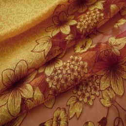 Rideau Transparent Style Campagne Américaine, Fabriqué Sur Mesure, Motif Branches De Fleurs, Jacquard, Pour Fenêtre De Chambre À Coucher