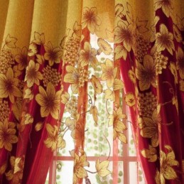 Rideau Transparent Style Campagne Américaine, Fabriqué Sur Mesure, Motif Branches De Fleurs, Jacquard, Pour Fenêtre De Chambre À Coucher