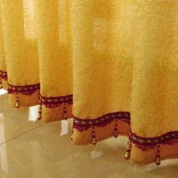 Rideau Transparent Style Campagne Américaine, Fabriqué Sur Mesure, Motif Branches De Fleurs, Jacquard, Pour Fenêtre De Chambre À Coucher