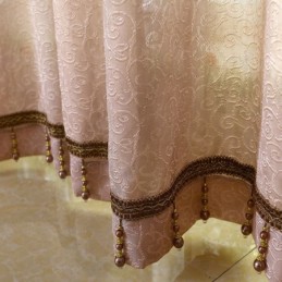 Rideau Transparent Style Campagne Européenne, Fabriqué Sur Mesure, Motif Floral Jacquard, Semi-Occultant, Pour Salon