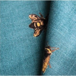 Rideau Décoratif En Coton Et Lin Sur Mesure, Semi-Occultant, Motif Abeille Pastorale, Pour Chambre D'Enfant