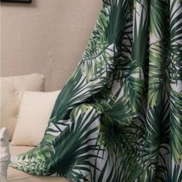 Rideau Occultant Imprimé Tropical, Sur Mesure, En Tulle, Motif Feuilles Nordiques, Pour Chambre À Coucher