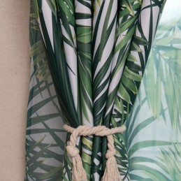 Rideau Occultant Imprimé Tropical, Sur Mesure, En Tulle, Motif Feuilles Nordiques, Pour Chambre À Coucher