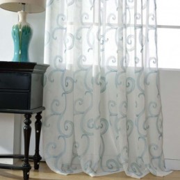 Rideau Transparent Respirant Sur Mesure, Broderie De Nuages Propices, Pour Salon