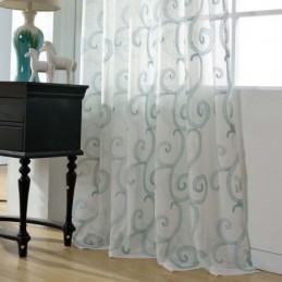 Rideau Transparent Respirant Sur Mesure, Broderie De Nuages Propices, Pour Salon