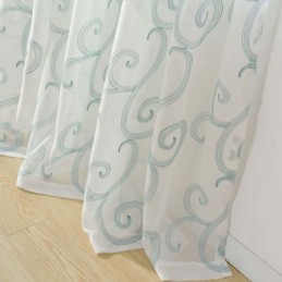 Rideau Transparent Respirant Sur Mesure, Broderie De Nuages Propices, Pour Salon