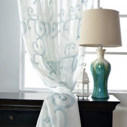 Rideau Transparent Respirant Sur Mesure, Broderie De Nuages Propices, Pour Salon
