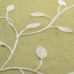 Rideau Transparent Rural Sur Mesure, Respirant, Brodé De Feuilles, Pour Salon