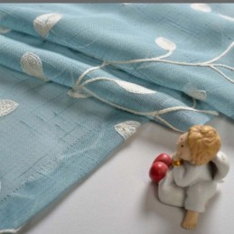 Rideau Transparent Rural Sur Mesure, Respirant, Brodé De Feuilles, Pour Salon