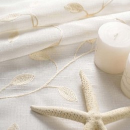 Rideau Transparent Rural Sur Mesure, Respirant, Brodé De Feuilles, Pour Salon