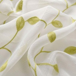 Rideau Transparent Rural Sur Mesure, Respirant, Brodé De Feuilles, Pour Salon