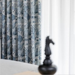 Rideau En Coton Et Lin De Style Rural, Sur Mesure, Semi-Occultant, Imprimé, Pour Baie Vitrée De Chambre À Coucher