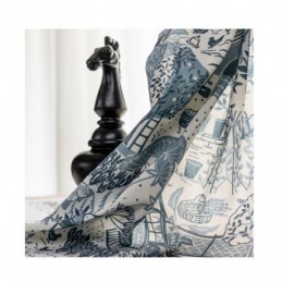 Rideau En Coton Et Lin De Style Rural, Sur Mesure, Semi-Occultant, Imprimé, Pour Baie Vitrée De Chambre À Coucher