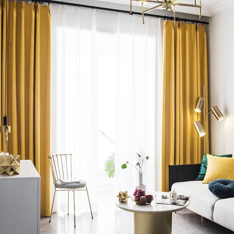 Rideau Occultant Moderne Sur Mesure En Lin De Couleur Unie Pour Salon Et Chambre À Coucher