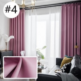 Rideau Occultant Moderne Sur Mesure En Lin De Couleur Unie Pour Salon Et Chambre À Coucher