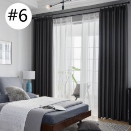 Rideau Occultant Moderne Sur Mesure En Lin De Couleur Unie Pour Salon Et Chambre À Coucher