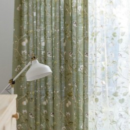 Rideau Occultant En Coton Et Lin Sur Mesure, Panneau De Fenêtre Respirant À Impression Américaine Pour Chambre À Coucher