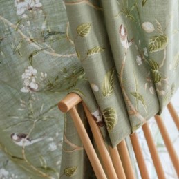 Rideau Occultant En Coton Et Lin Sur Mesure, Panneau De Fenêtre Respirant À Impression Américaine Pour Chambre À Coucher