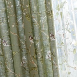 Rideau Occultant En Coton Et Lin Sur Mesure, Panneau De Fenêtre Respirant À Impression Américaine Pour Chambre À Coucher