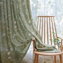 Rideau Occultant En Coton Et Lin Sur Mesure, Panneau De Fenêtre Respirant À Impression Américaine Pour Chambre À Coucher