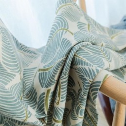 Rideau Occultant Moderne Sur Mesure Imprimé Feuilles Vertes Pour Chambre À Coucher