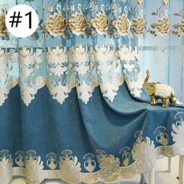 Rideau En Chenille Sur Mesure, Broderie Florale, Traitement De Fenêtre