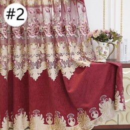 Rideau En Chenille Sur Mesure, Broderie Florale, Traitement De Fenêtre