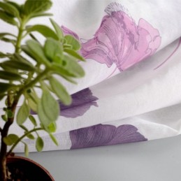 Rideau En Voile Minimaliste Moderne Sur Mesure, Motif Feuille De Lotus Violet, Pour Chambre À Coucher