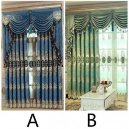 Rideau De Luxe Sur Mesure Rideau Chenille Fleurs Brodées