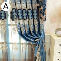 Rideau De Luxe Sur Mesure Rideau Chenille Fleurs Brodées