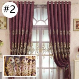 Rideau En Chenille Sur Mesure, Style Européen, Broderie Florale