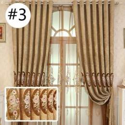 Rideau En Chenille Sur Mesure, Style Européen, Broderie Florale