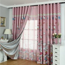 Rideaux Occultants Pour Enfants Avec Imprimé Chat, Joli Rideau De Fenêtre Pour Chambre De Fille, Rideau Sur Mesure