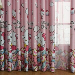 Rideaux Occultants Pour Enfants Avec Imprimé Chat, Joli Rideau De Fenêtre Pour Chambre De Fille, Rideau Sur Mesure