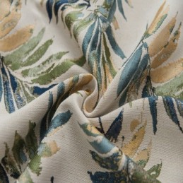 Rideau Occultant Épais Et Sur Mesure En Jacquard À Motif Feuilles De Bananier Vertes