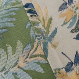 Rideau Occultant Épais Et Sur Mesure En Jacquard À Motif Feuilles De Bananier Vertes