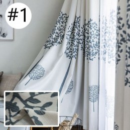 Rideau Sur Mesure En Tissu Style Nordique Avec Grand Arbre