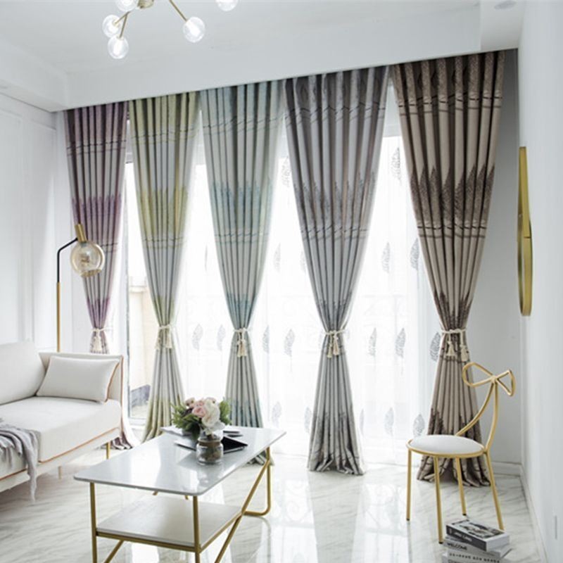 Rideaux Occultants Modernes En Tissu Jacquard À Motif Arbre