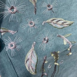 Rideau En Chenille Sur Mesure Avec Broderie Florale Moderne