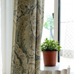 Rideau Vintage Américain Sur Mesure, Magnifique Imprimé Totem Pour Salon