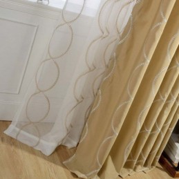 Rideau Transparent Respirant Moderne Sur Mesure, Broderie En Forme De 8 Pour Salon
